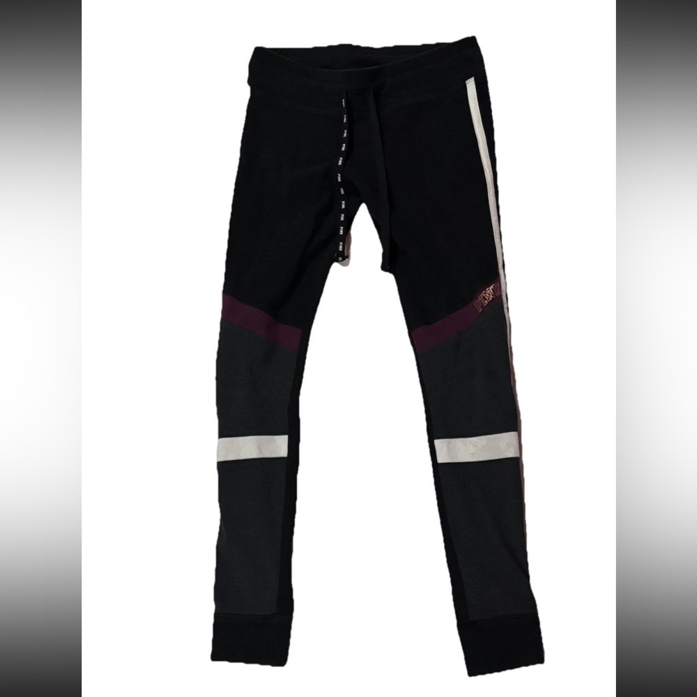 Pink Victoria's Secret Y2K Rare Sequins Logo Yoga Leggings Color Block SZ.M